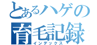 とあるハゲの育毛記録（インデックス）