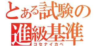 とある試験の進級基準（コセナイカベ）