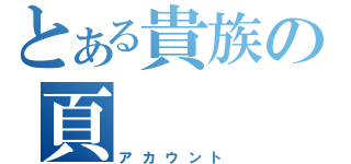 とある貴族の頁（アカウント）