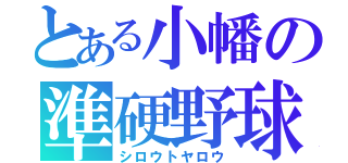 とある小幡の準硬野球（シロウトヤロウ）