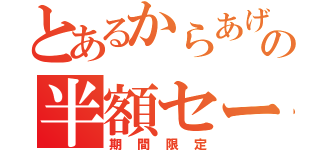 とあるからあげ棒の半額セール（期間限定）