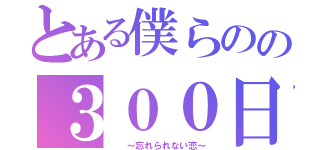 とある僕らのの３００日間（　　～忘れられない恋～）