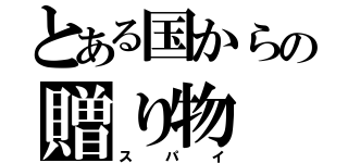 とある国からの贈り物（スパイ）