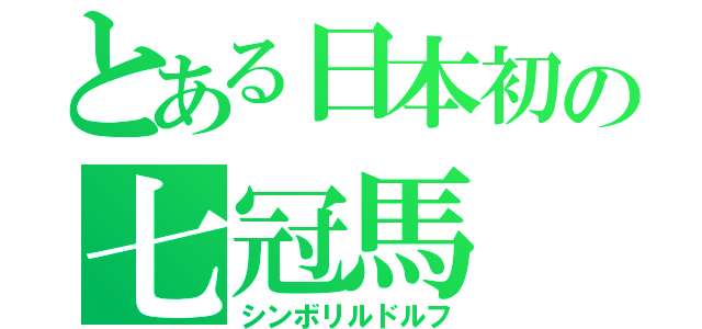 とある日本初の七冠馬（シンボリルドルフ）