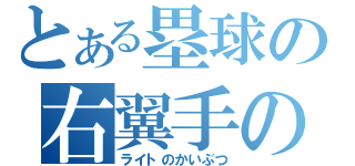 とある塁球の右翼手の怪物（ライトのかいぶつ）