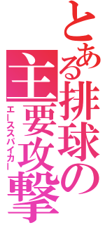 とある排球の主要攻撃者（エーススパイカー）