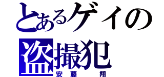 とあるゲイの盗撮犯（安藤　翔）