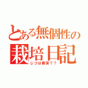 とある無個性の栽培日記（じつは農家？？）