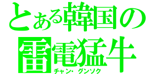 とある韓国の雷電猛牛（チャン・グンソク）