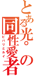 とある光゜の同性愛者（ビバリとルイ）