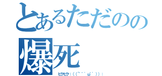 とあるただのの爆死（ ピクピク：（（´゛゜'ω゜'））：）