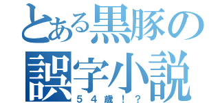 とある黒豚の誤字小説（５４歳！？）