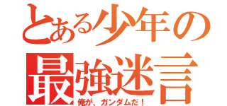 とある少年の最強迷言（俺が、ガンダムだ！）