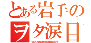 とある岩手のヲタ涙目（うどんの国の金色毛鞠は放送せず）