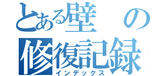 とある壁の修復記録（インデックス）