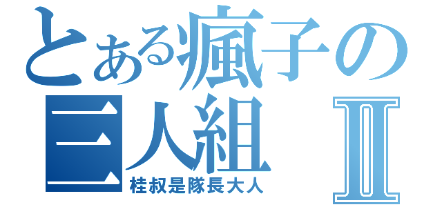 とある瘋子の三人組Ⅱ（桂叔是隊長大人）