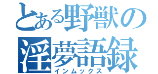 とある野獣の淫夢語録（インムックス）