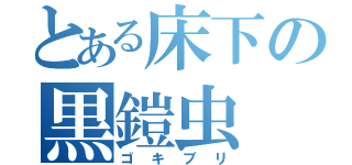 とある床下の黒鎧虫（ゴキブリ）