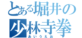 とある堀井の少林寺拳法部（あいうえお）