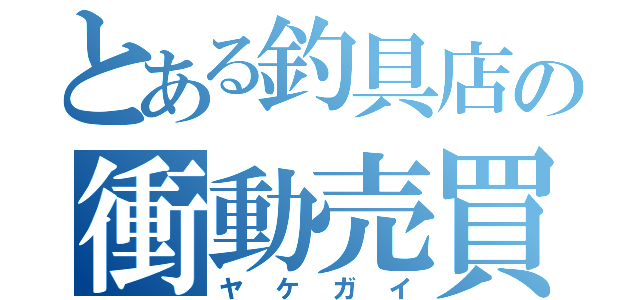 とある釣具店の衝動売買（ヤ　ケ　ガ　イ）