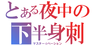 とある夜中の下半身刺激（マスター☆ベーション）