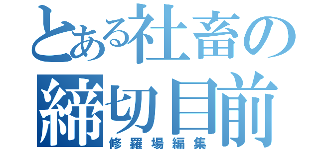 とある社畜の締切目前（修羅場編集）