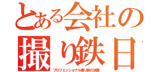 とある会社の撮り鉄日記（プロフェッショナル撮り鉄の流儀）