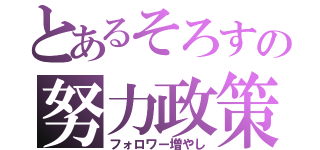 とあるそろすの努力政策（フォロワー増やし）