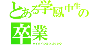 とある学鳳中生の卒業（ケイタイシヨウゴウホウ）