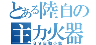 とある陸自の主力火器（８９自動小銃）