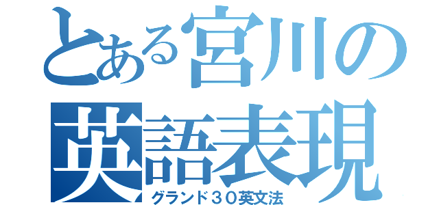 とある宮川の英語表現（グランド３０英文法）