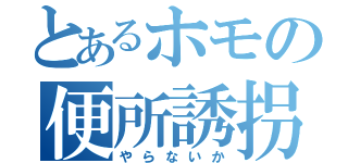 とあるホモの便所誘拐（やらないか）