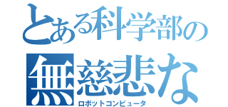 とある科学部の無慈悲な機械（ロボットコンピュータ）