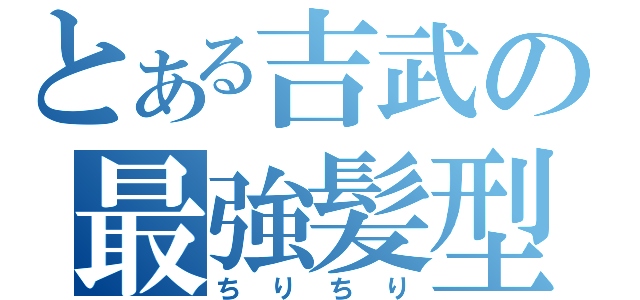 とある吉武の最強髪型（ちりちり）