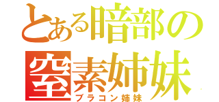 とある暗部の窒素姉妹（ブラコン姉妹）