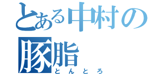 とある中村の豚脂（とんとろ）