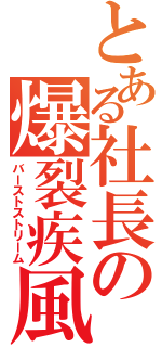 とある社長の爆裂疾風弾（バーストストリーム）