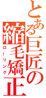 とある巨匠の縮毛矯正（ローリング）