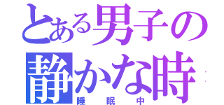 とある男子の静かな時（睡眠中）