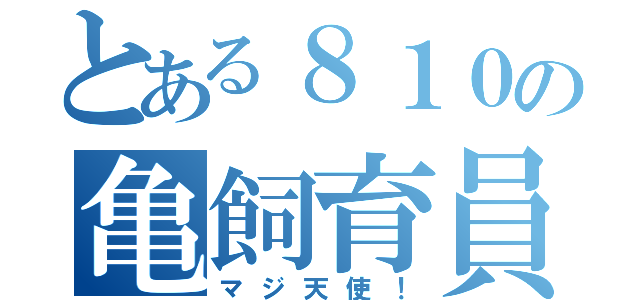 とある８１０の亀飼育員（マジ天使！）