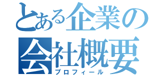 とある企業の会社概要（プロフィール）