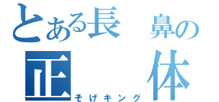 とある長　鼻の正　　体　（そげキング）