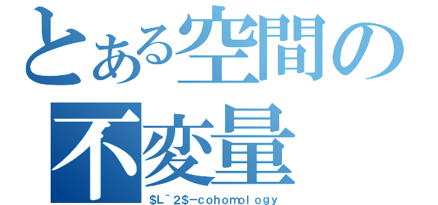 とある空間の不変量（＄Ｌ＾２＄－ｃｏｈｏｍｏｌｏｇｙ）