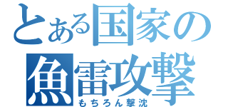 とある国家の魚雷攻撃（もちろん撃沈）