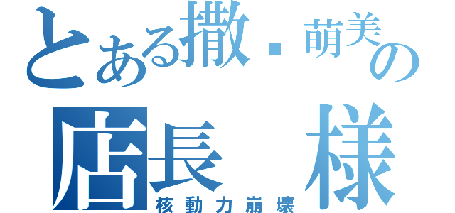 とある撒娇萌美の店長　様（核動力崩壊）