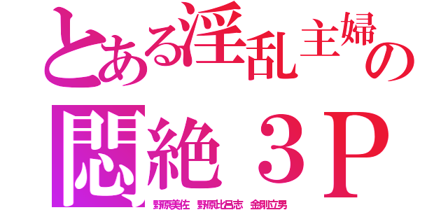 とある淫乱主婦の悶絶３Ｐ（野原美佐 野原比呂志 金剛立男）