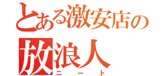 とある激安店の放浪人（ニート）