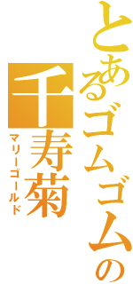 とあるゴムゴムの千寿菊（マリーゴールド）