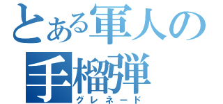 とある軍人の手榴弾（グレネード）