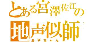 とある宮澤佐江の地声似師（あやちゃん）